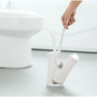 Toilet Brush and Holder,Toilet Bowl Cleaning System with Scrubbing Wand, Under Rim Lip Brush and Storage Caddy for Bathr