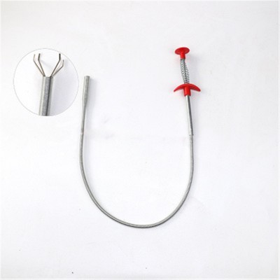 Metal wire brush Hand Kitchen Sink Cleaning Hook Sewer Dredging Device Spring Pipe Hair Dredging Tool Metal wire brush 61cm